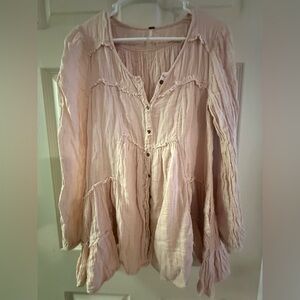 Free People Blush Button-Down Blouse